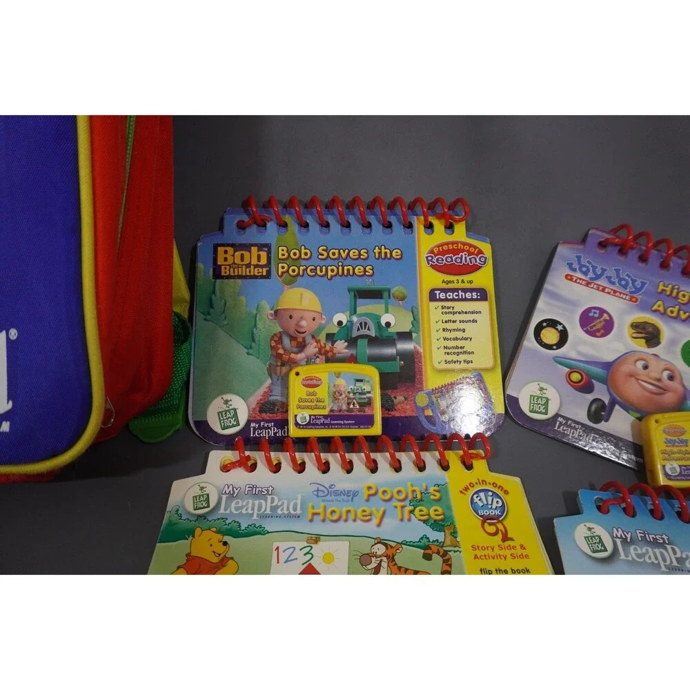 Leapfrog My First LeapPad Learning System Lot System Games Books Backpack Works!